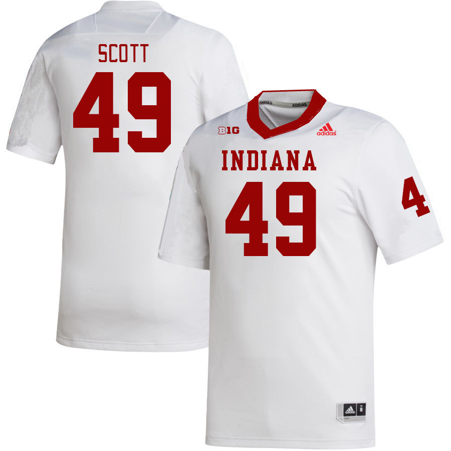 Men #49 Zac Scott Indiana Hoosiers College Football Jerseys Stitched Sale-White